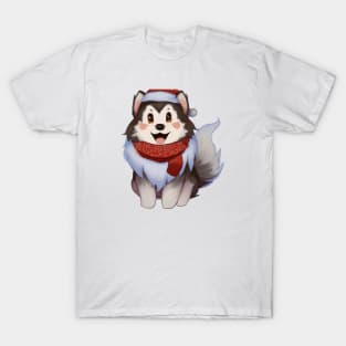 Cute Alaskan Malamute Drawing T-Shirt